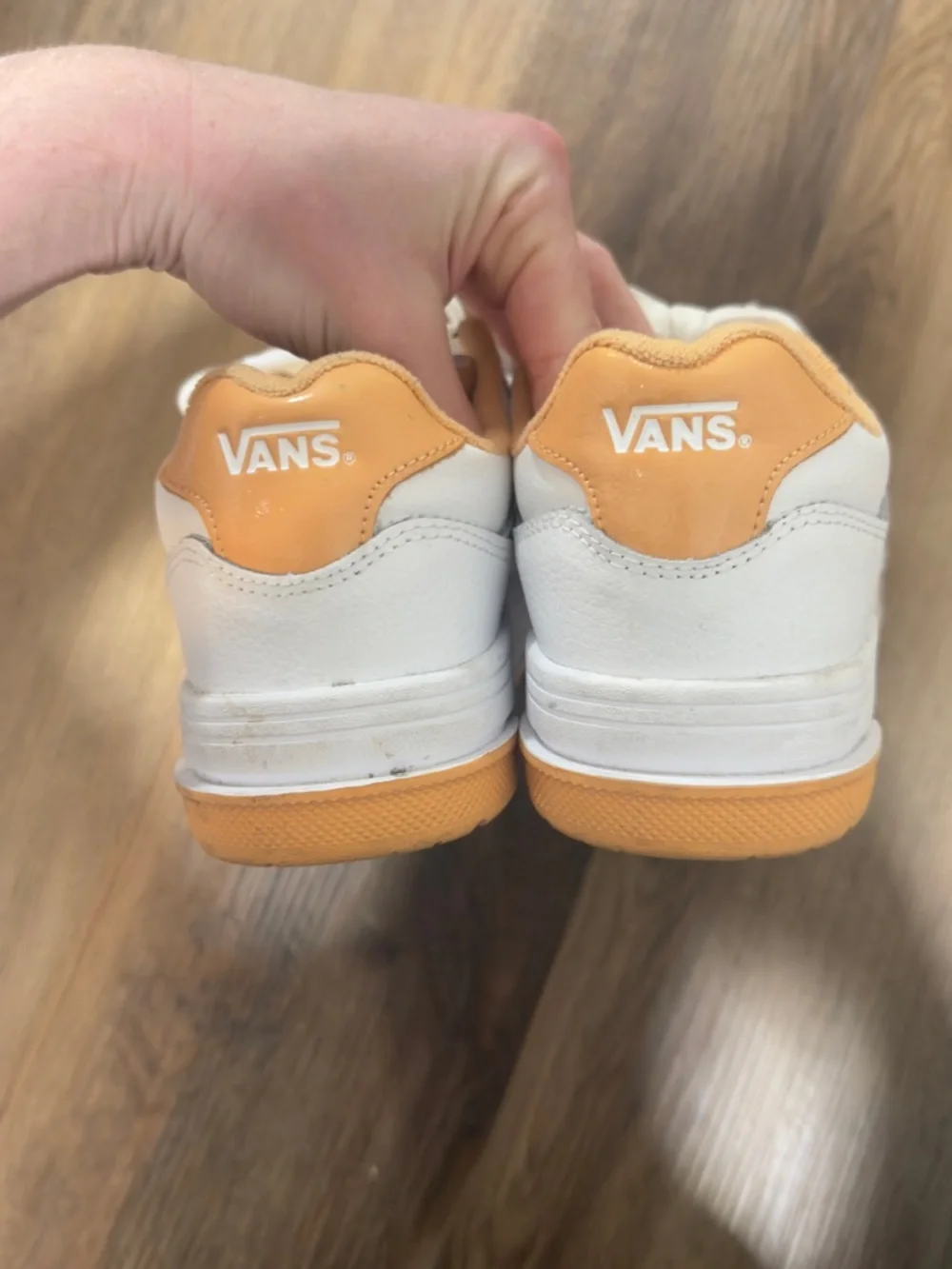 Vans White and Orange Women's Sneakers - Picture 3 of 6